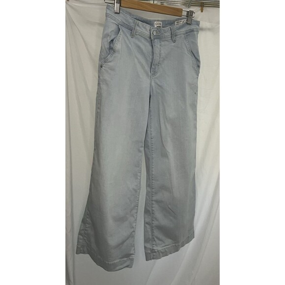 Guess USA Zoya Wide Leg Crop Jeans Light Wash  Size 26 - Picture 2 of 10